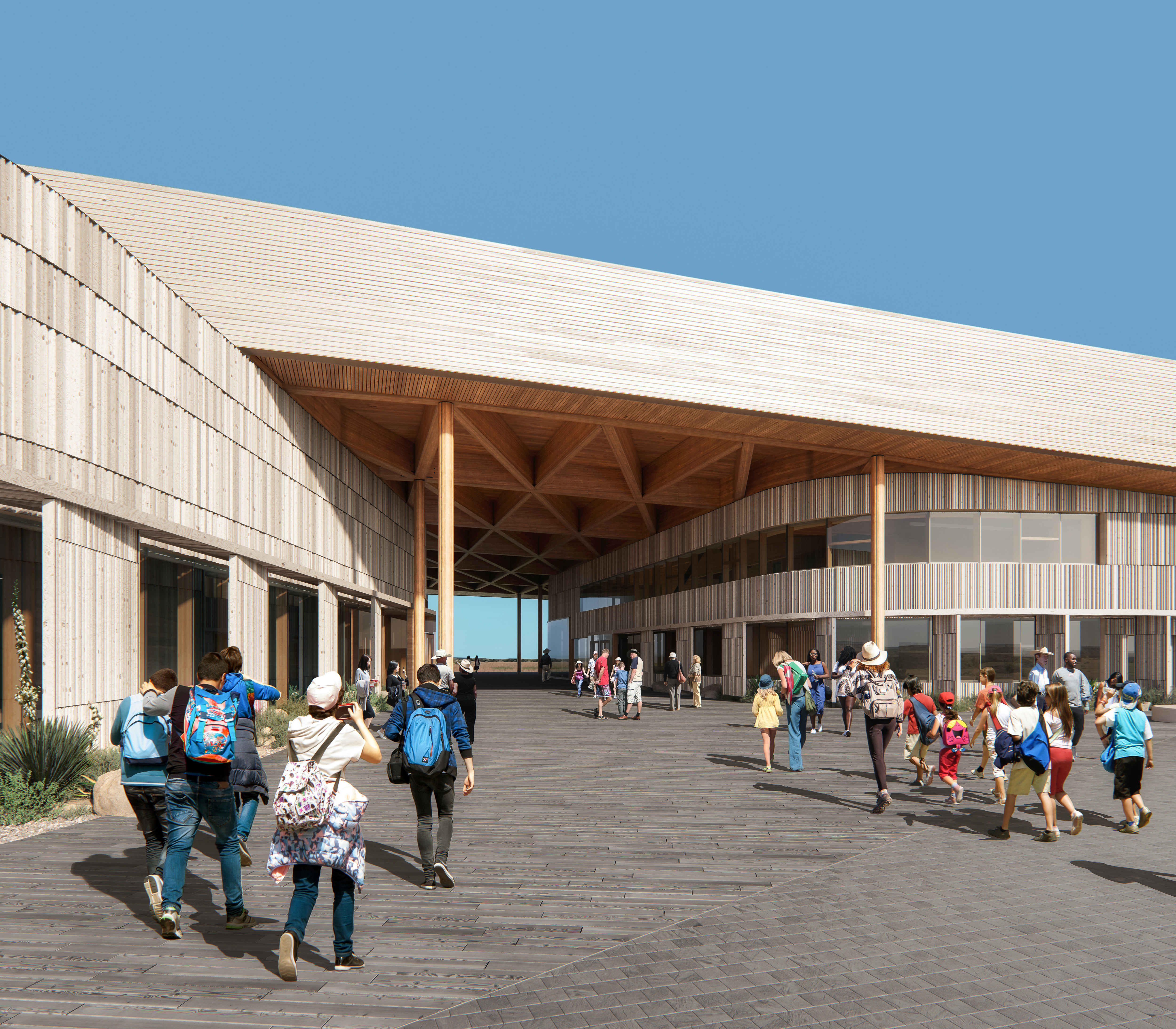 Rendering of the Theodore Roosevelt Presidential Library in Medora, North Dakota