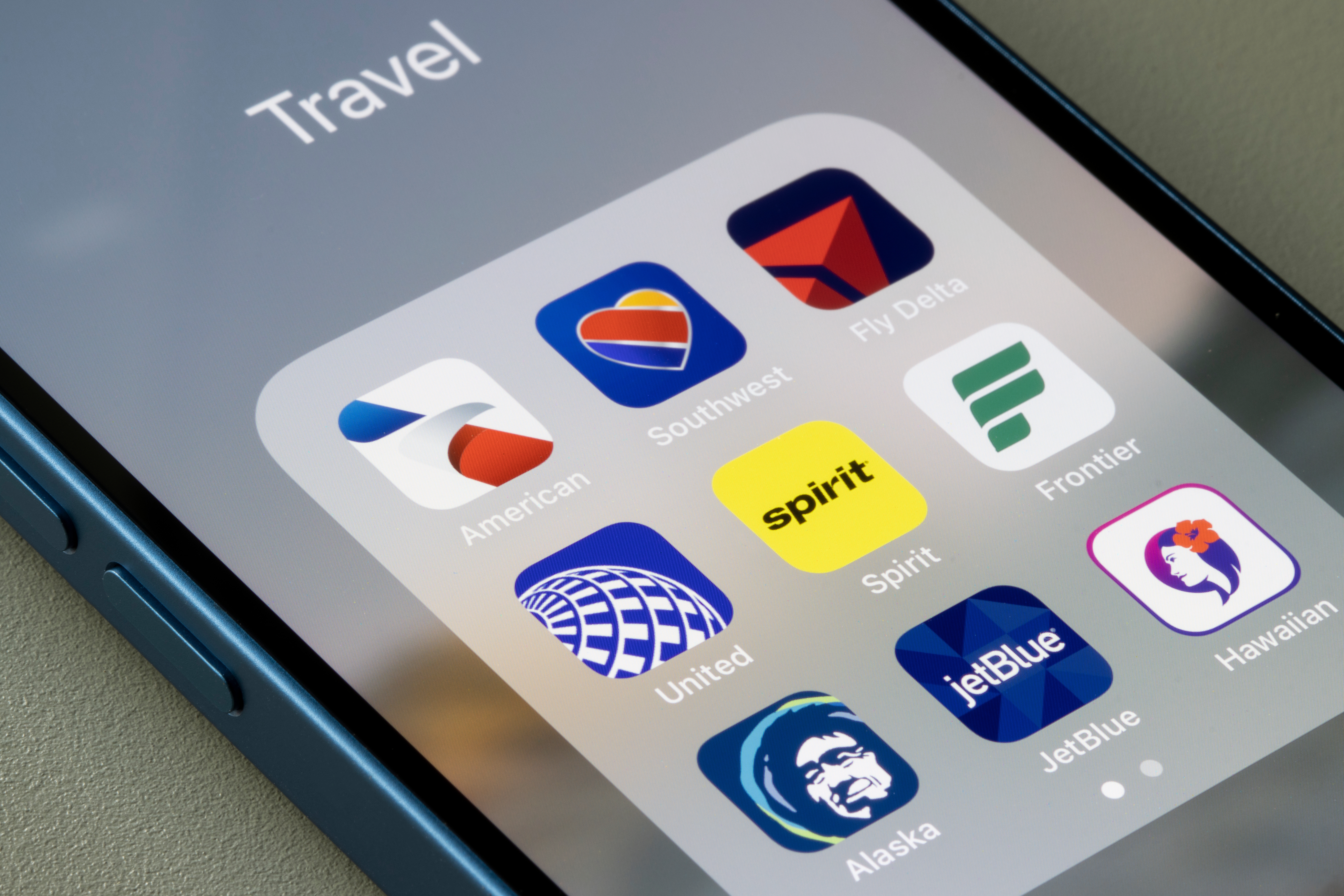 Smartphone apps for major U.S. airlines