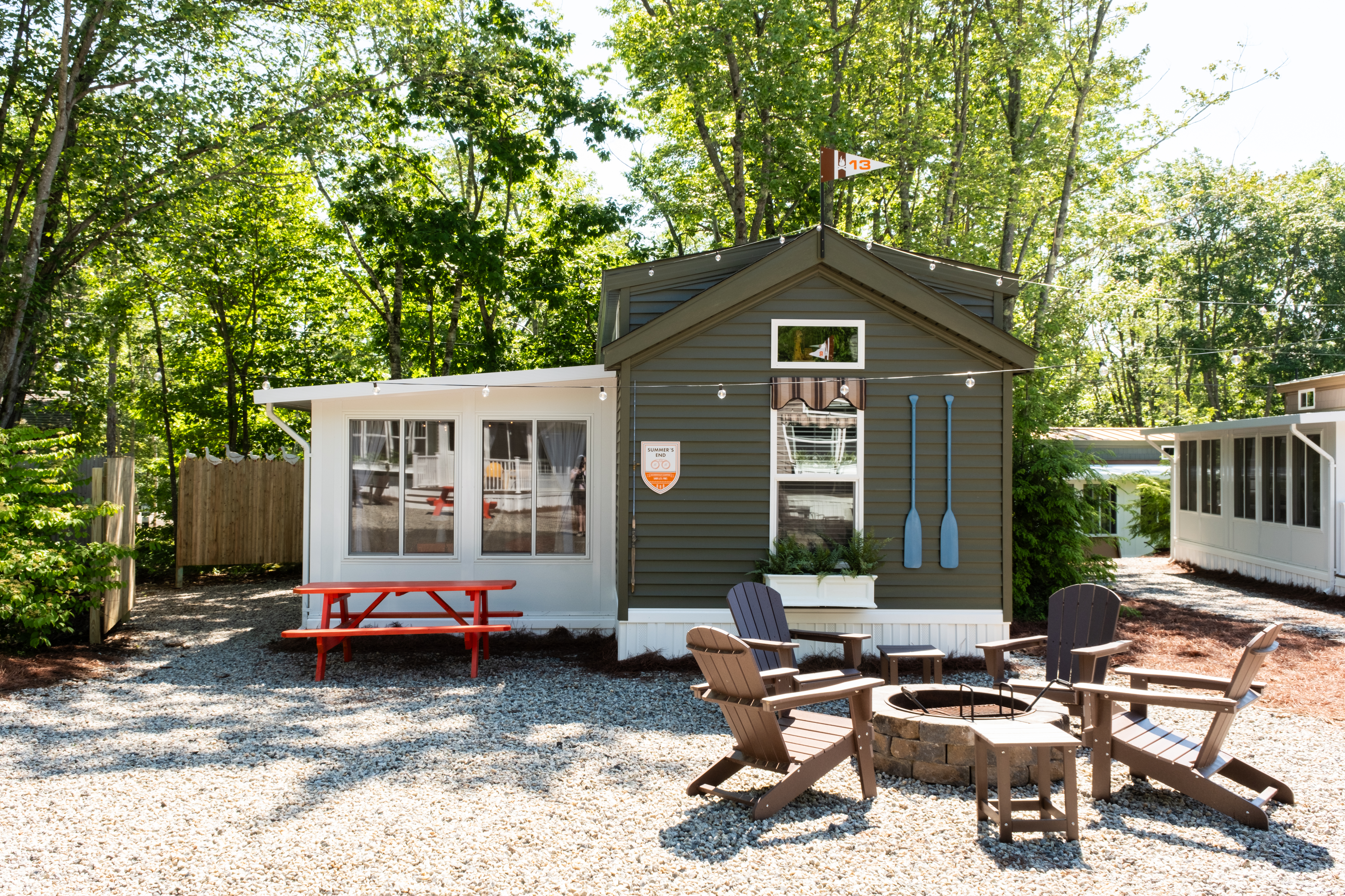 Wes Anderson–inspired cabin at Sandy Pines Campground in Kennebunkport, Maine