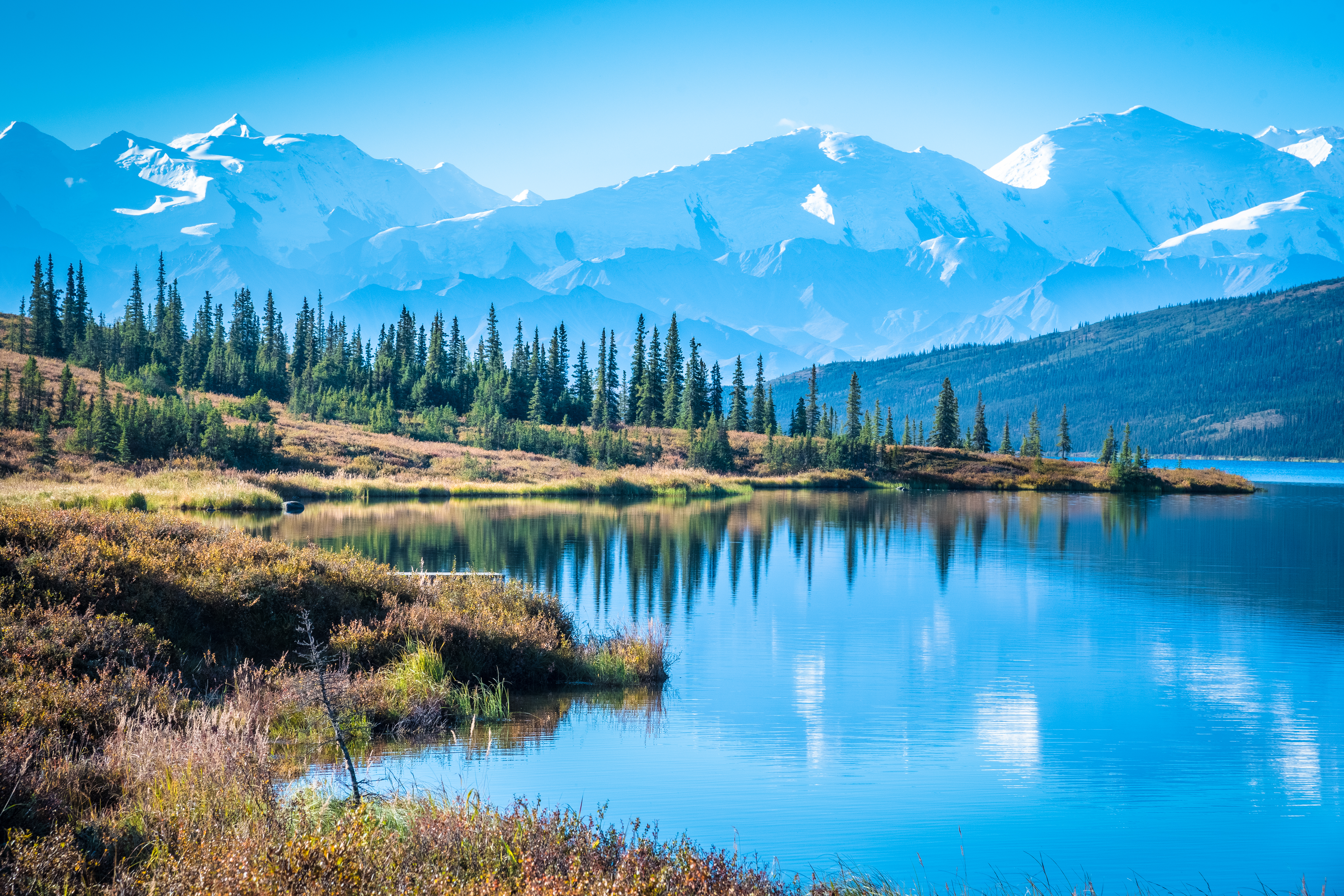 Wonder Lake at Denali National Park in Alaska
