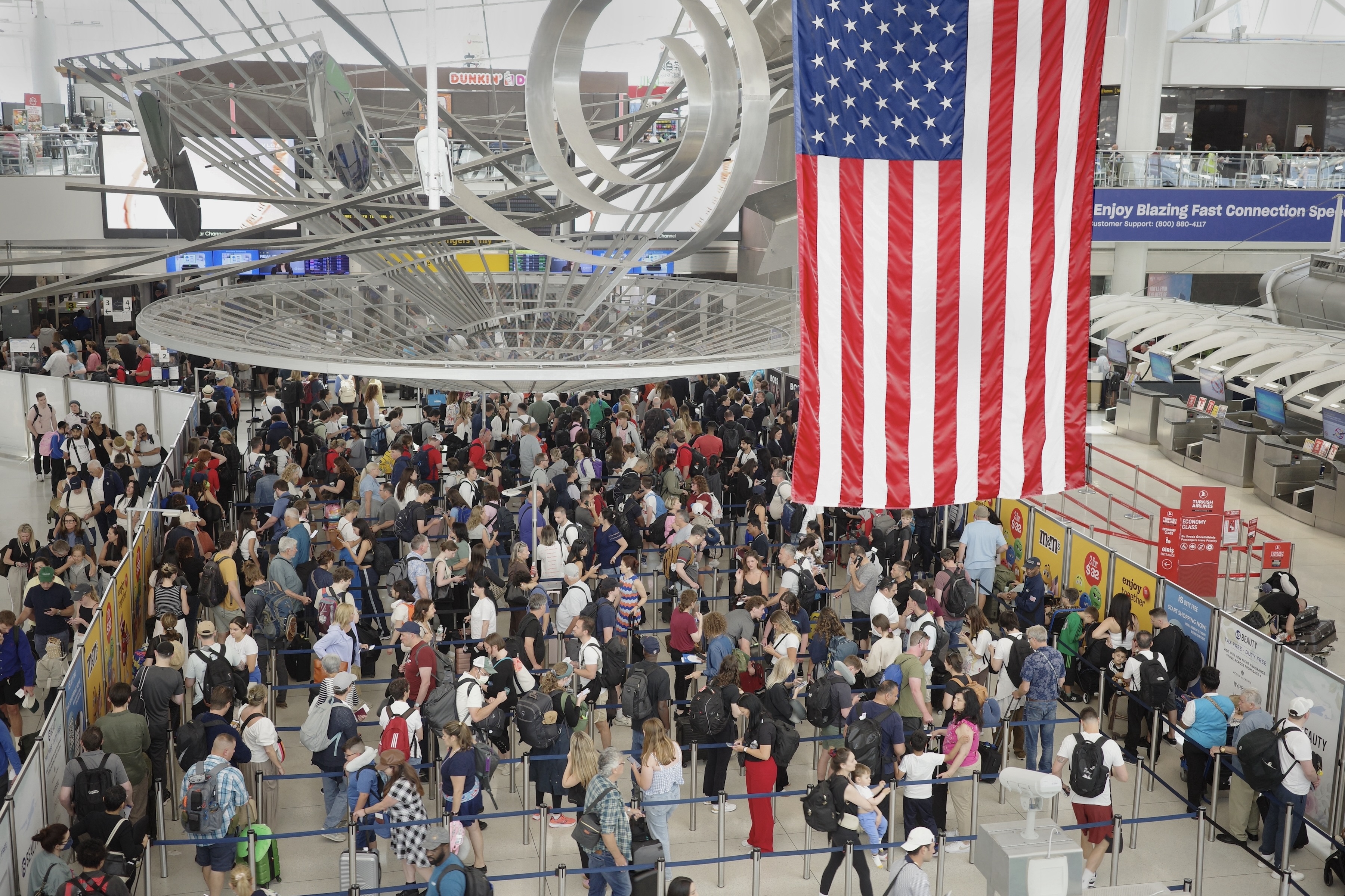 Airport queue, New York City