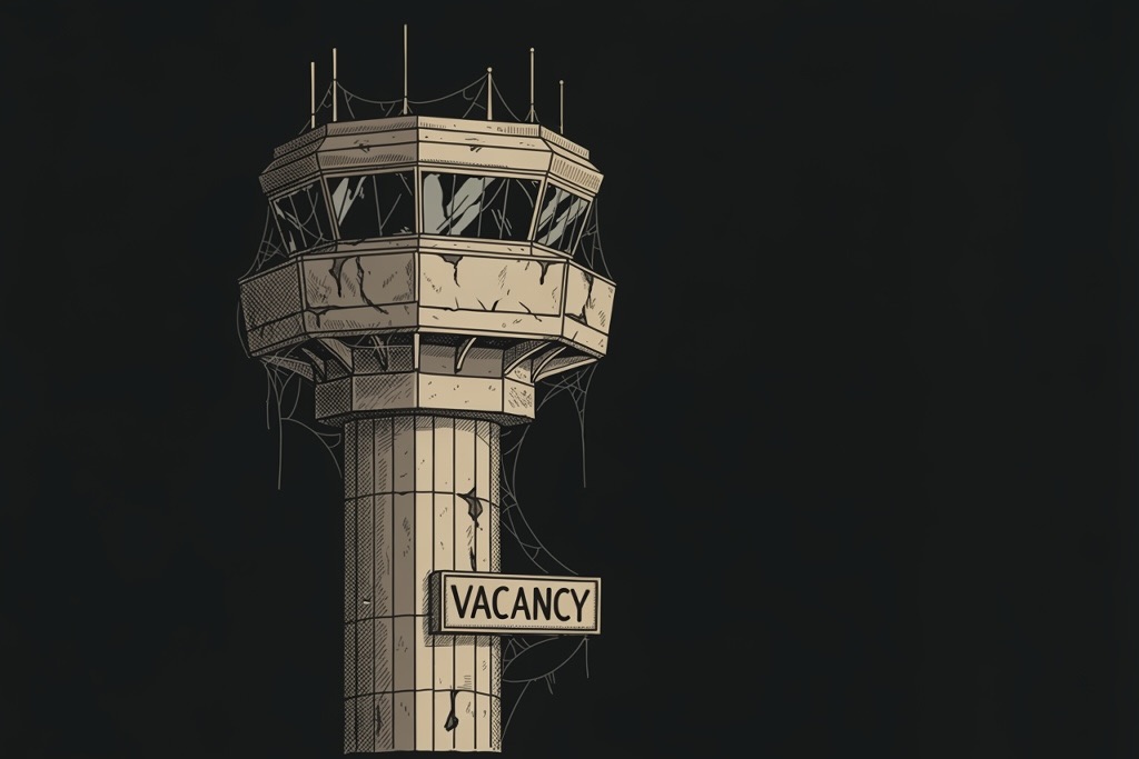 Vacant airport control tower (illustration)