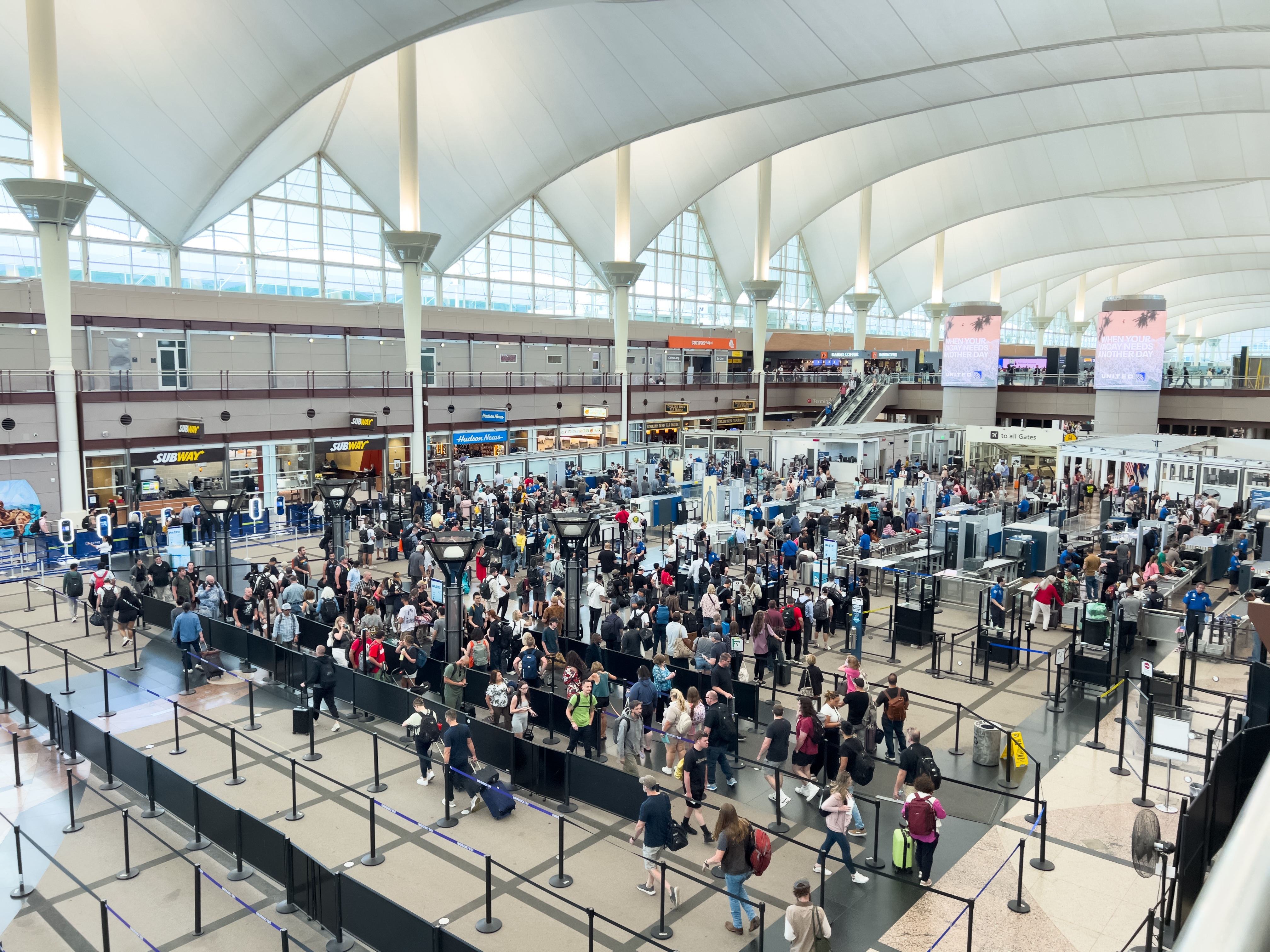 Security checkpoint at Denver International Airport