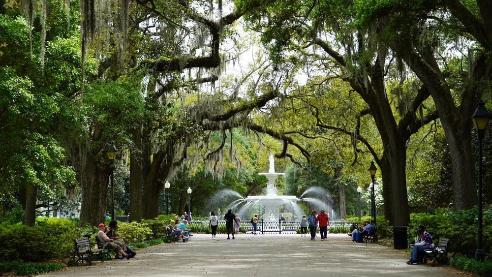 A fountain in Savannah, Georgia