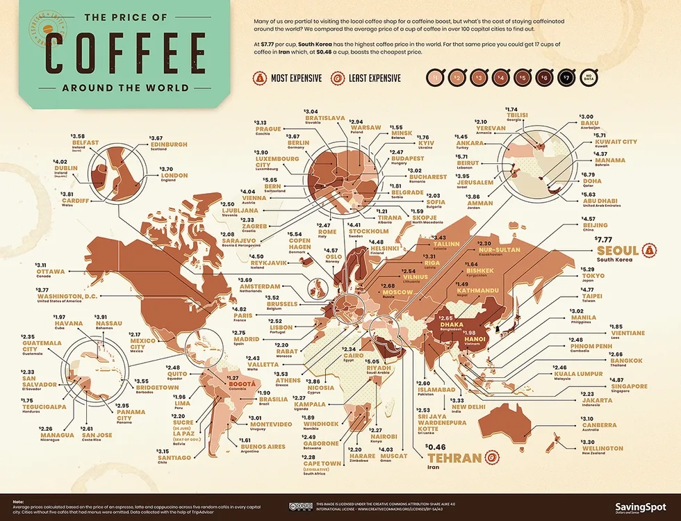 World Map Coffee Index 2021