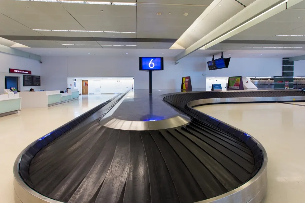 Baggage claim carousel, Taiwan airport, 2014