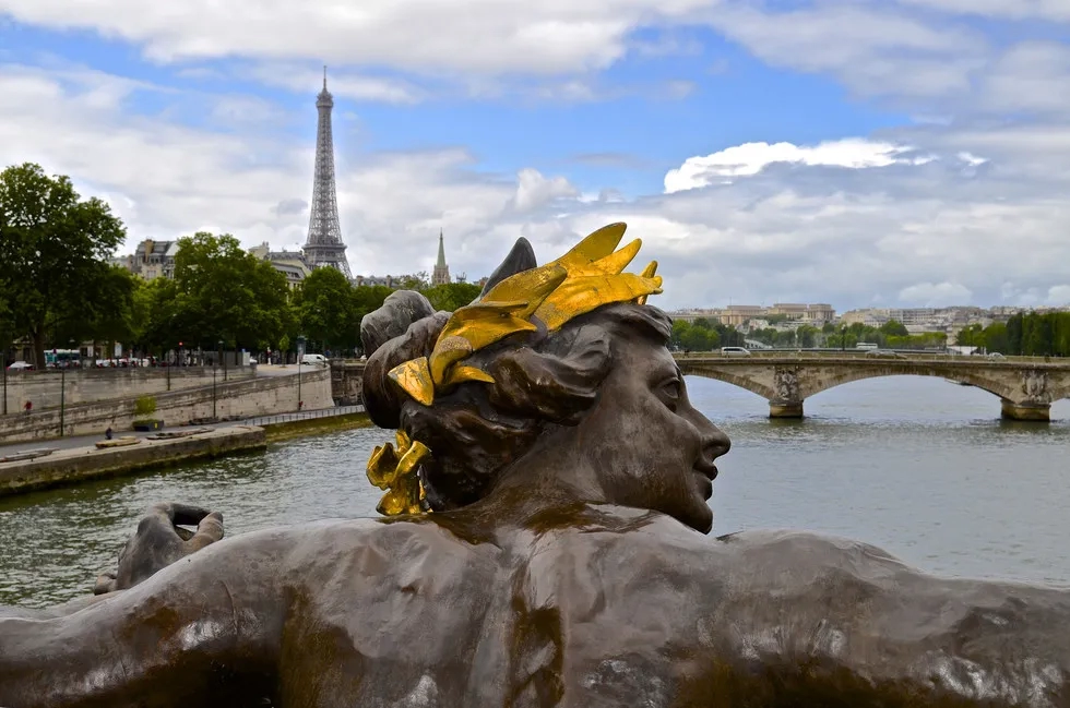 A shot of the Eiffel Tower in Paris, France