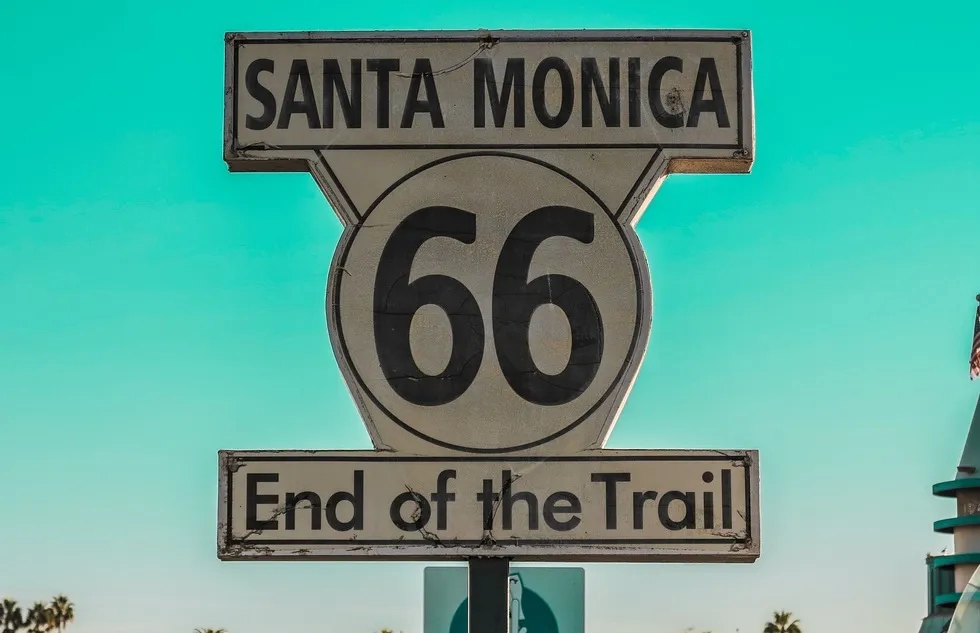Route 66 endpoint in Santa Monica, California