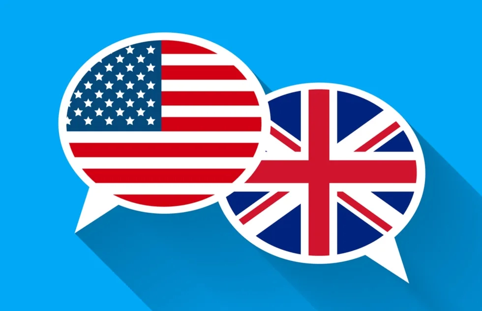 American and British speech bubbles
