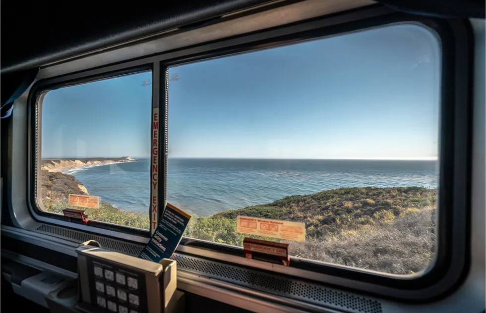 Amtrak, Coast Starlight, Ocean View, Pacific Ocean, California