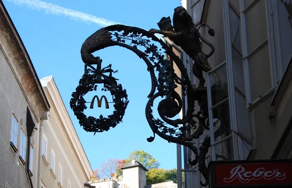 A McDonald's sign in Salzburg, Austria