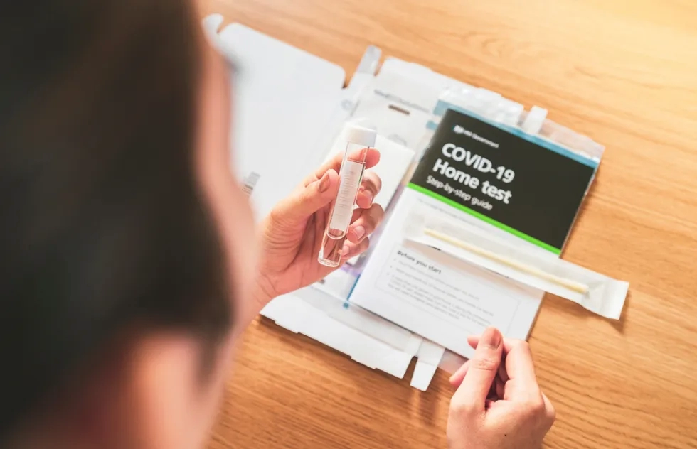 At-home Covid-19 test issued by the United Kingdom National Health Service