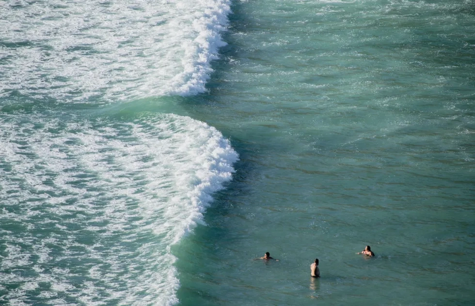Rip current near Piha, New Zealand