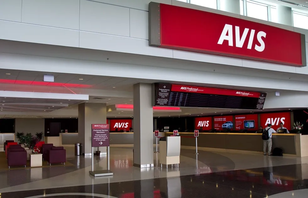 Avis rental car counter, Seattle Sea-Tac airport