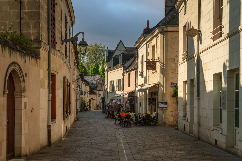 Azay-le-Rideau, street, cafe, France