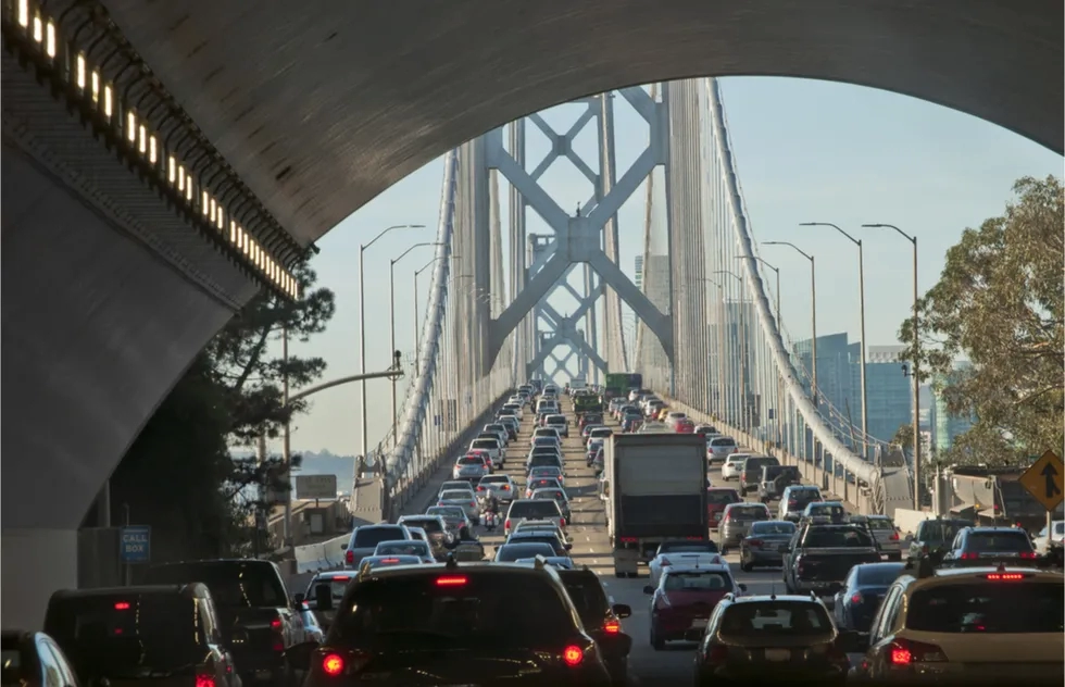 Bay Bridge, Oakland, San Francisco, California, Traffic Jam