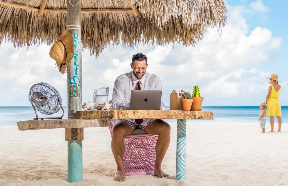 Beach workstation at Boardwalk Boutique Hotel Aruba