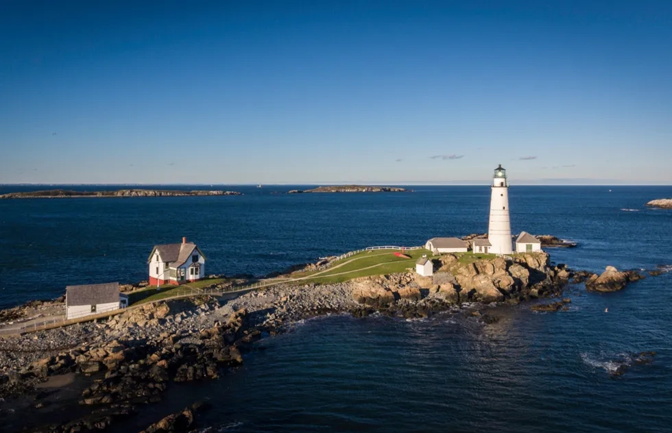Boston Light on Little Brewster Island in Boston Harbor