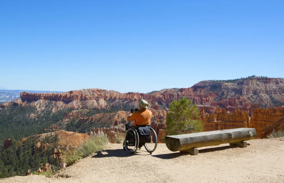 Wheelchair user at Bryce Canyon National Park in Utah