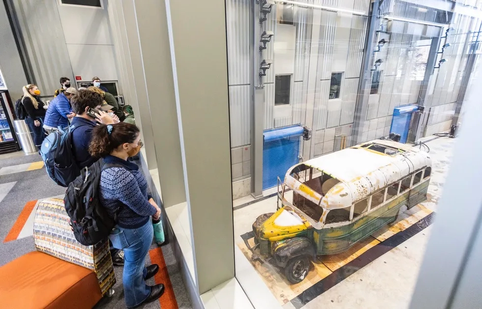 Into the Wild bus on display at Museum of the North