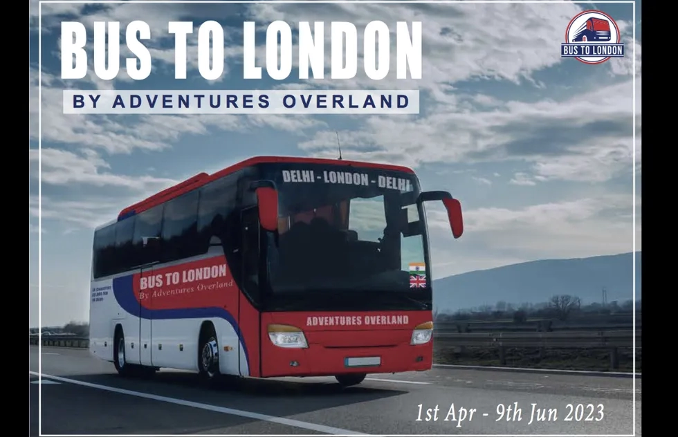 Promotional image for the Bus to London from Adventures Overland