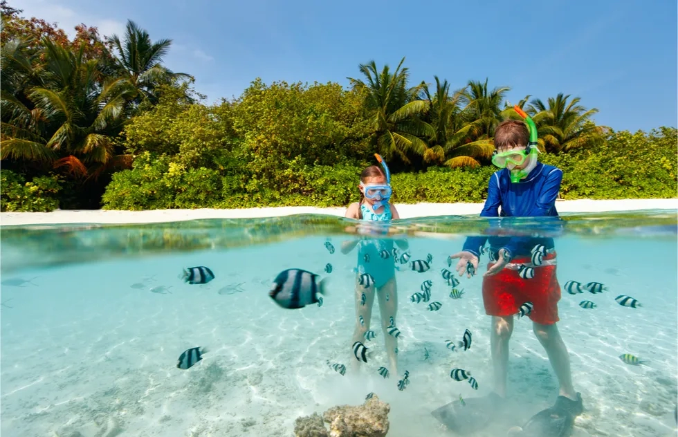 Caribbean, Children, Snorkeling, Fish