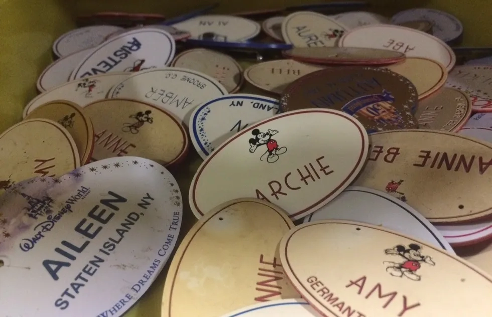 Walt Disney World name tags for sale at Theme Park Connection, Orlando