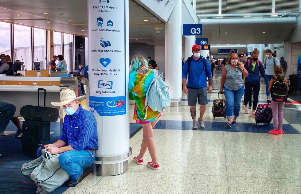 Chicago O'Hare International Airport, Chicago, Masks, Safety Signs