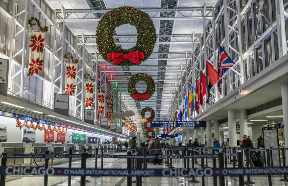 Christmas, O'Hare Airport, Chicago, Illinois, Christmas Decorations, Airport