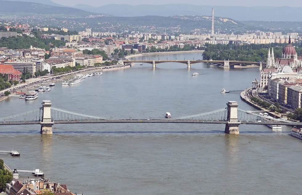 The Danube river in Budapest