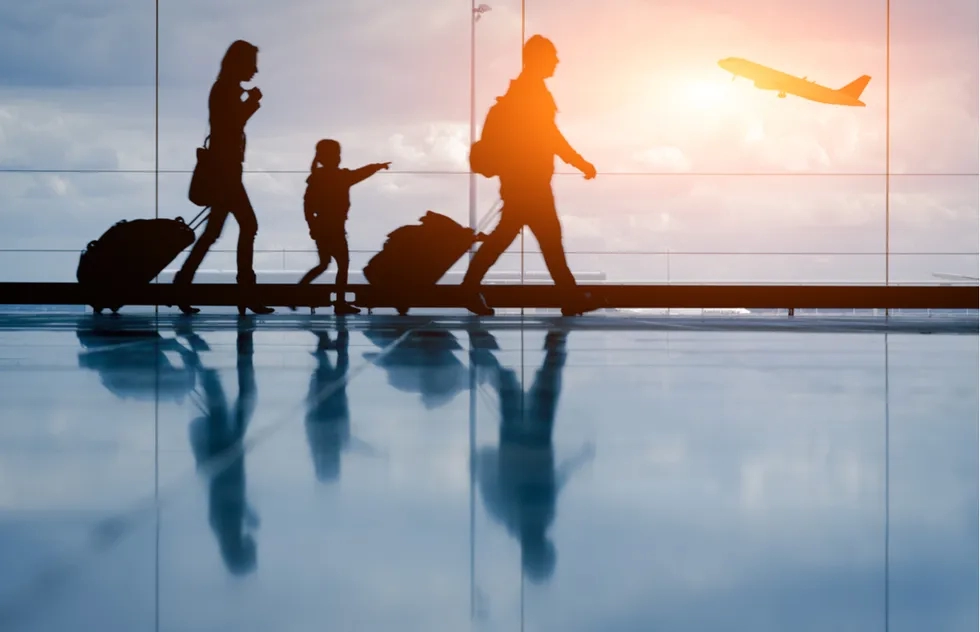 Family at airport