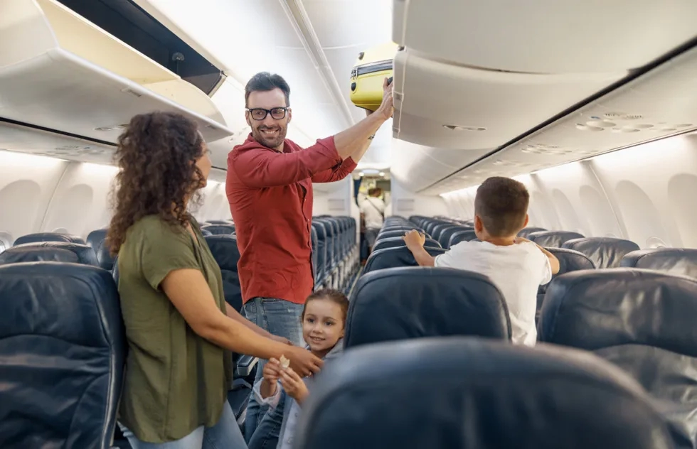 Family on plane