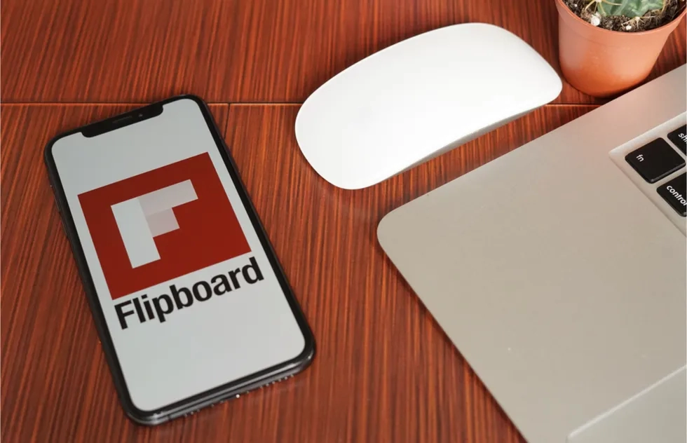 Flipboard on mobile phone (illustration)