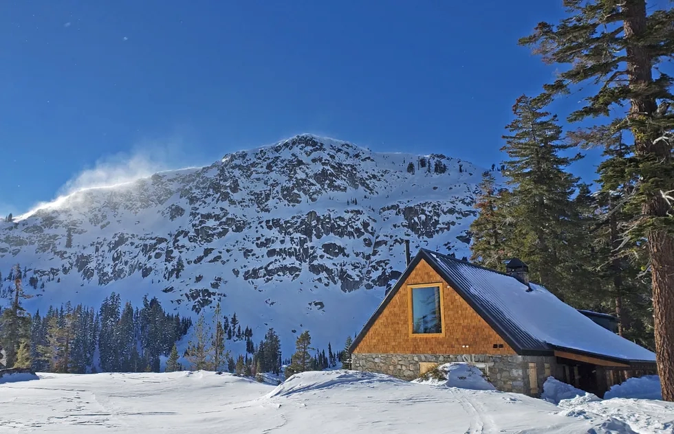 One of Truckee Donner Land Trust's Frog Lake Backcountry Huts near Lake Tahoe, California