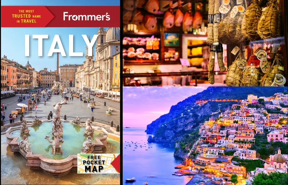 Frommer's Italy, a Parma food shop, and Positano