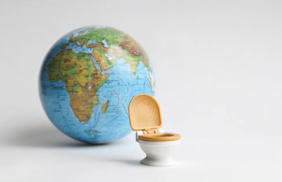 Globe and toilet