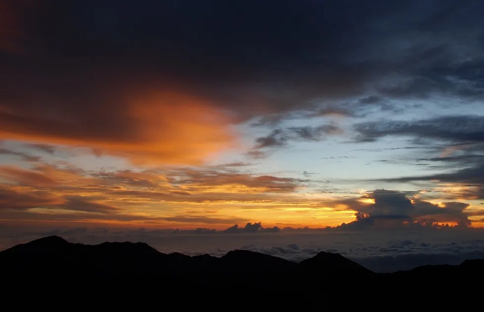 Sunrise over Maui's Haleakala volcano