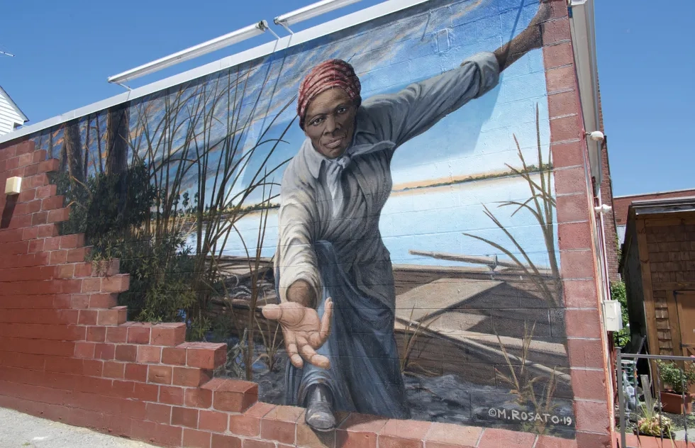 "Take My Hand" mural at the Harriet Tubman Museum and Educational Center in Cambridge, Maryland