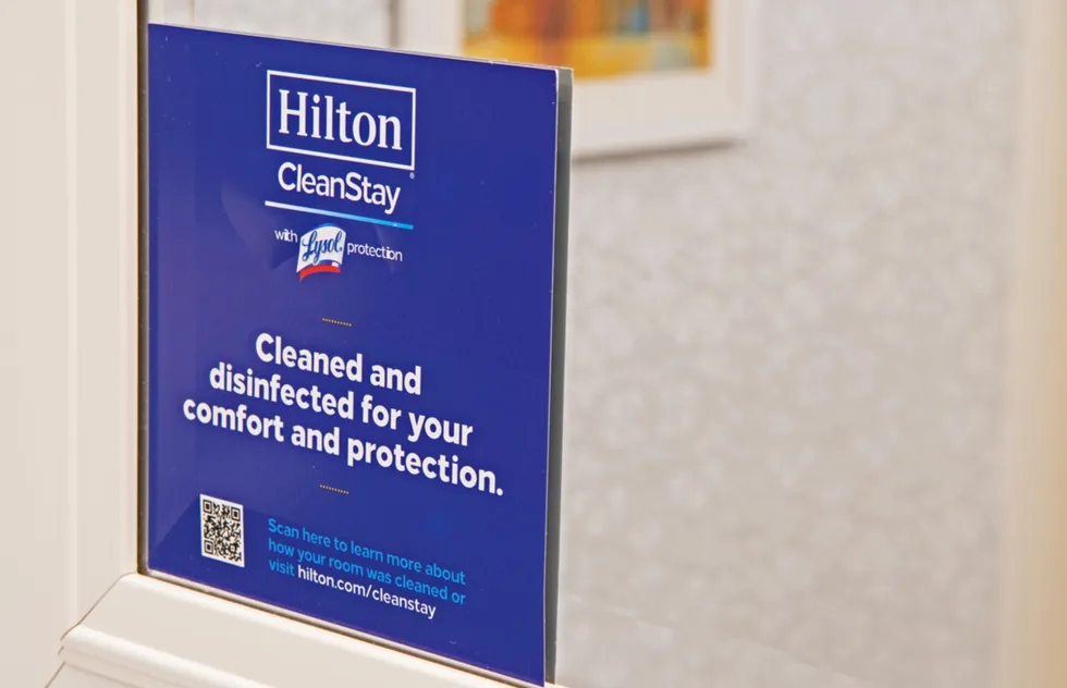 Hilton CleanStay sign