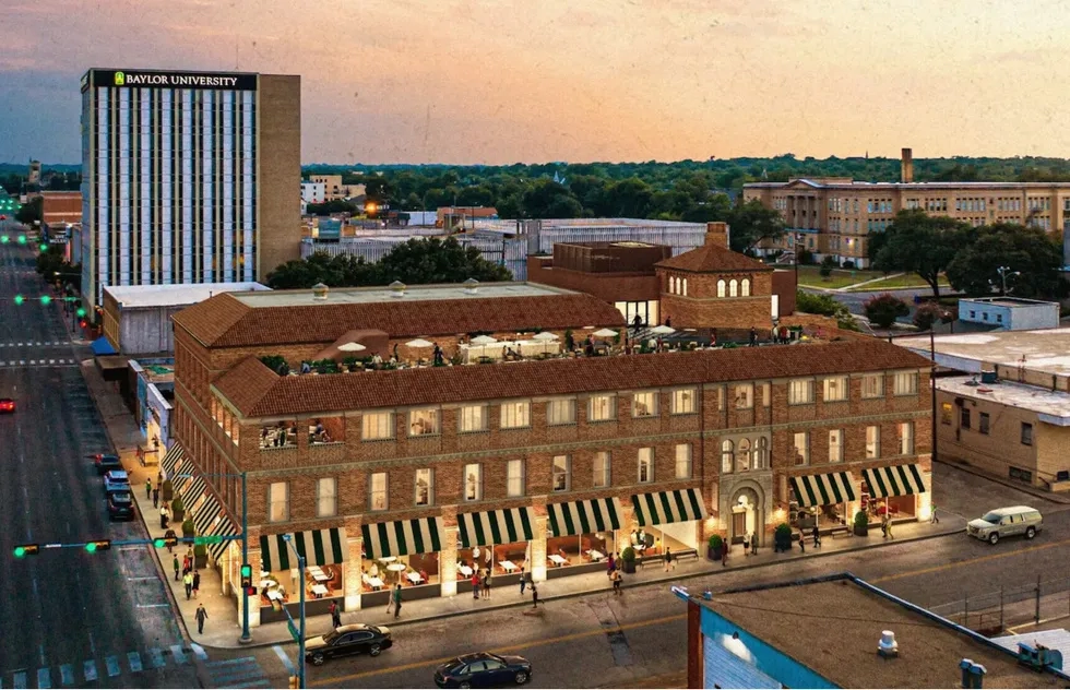 Rendering of Hotel 1928 exterior in Waco, Texas