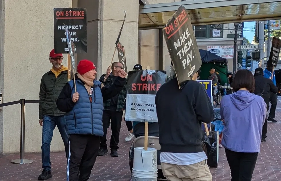 November 2024 demonstration for a hotel workers' strike in San Francisco