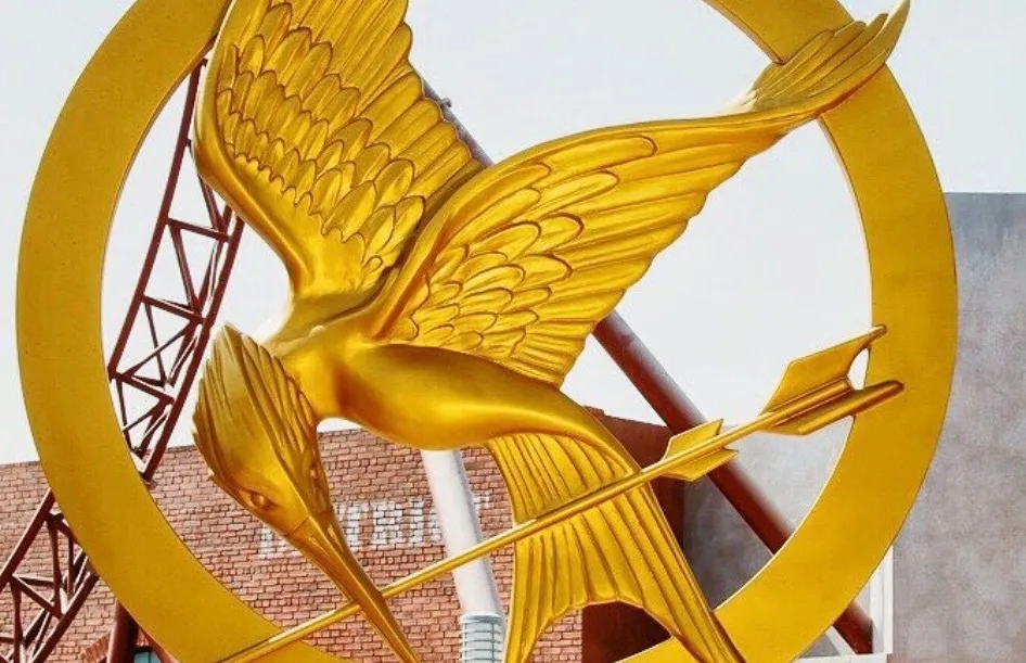 Mockingjay statue at the World of the Hunger Games at Motiongate theme park in Dubai