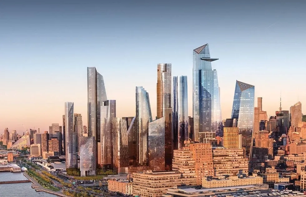 Hudson Yards rendering from the Hudson River