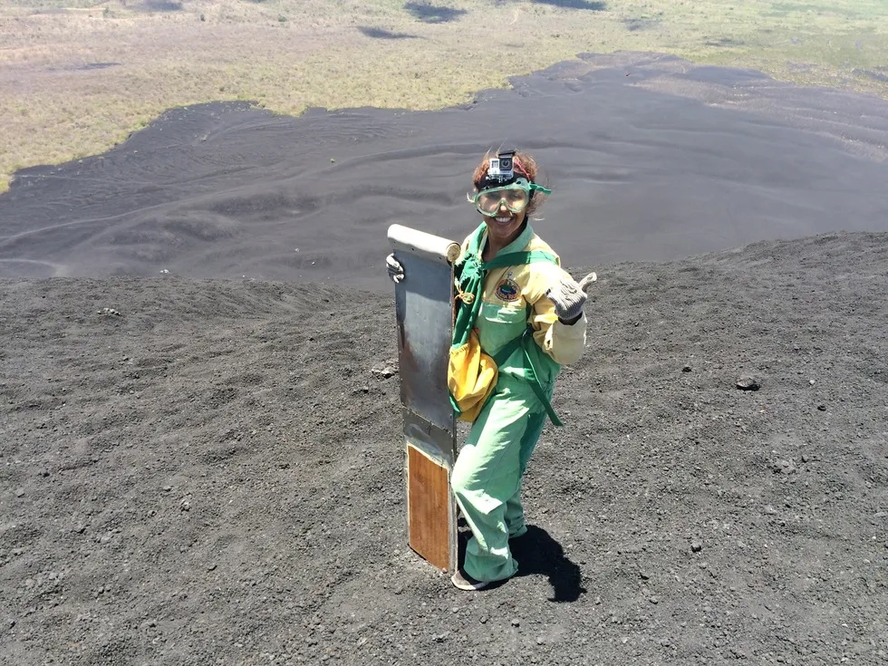Volcano boarding Nicaragua 1