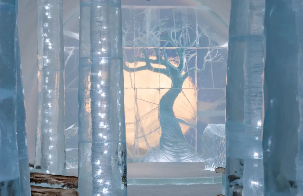 Icehotel 31's Ceremony Hall "Skogen," designed by Anna Öhlund and John Pettersson