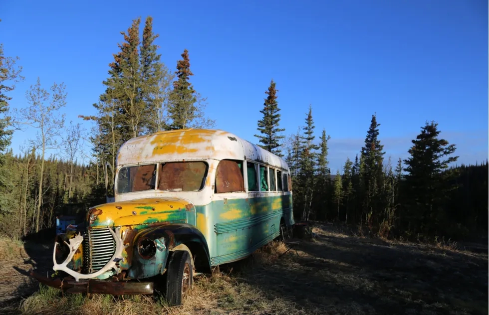 May 2017 photo of the "Into the Wild" bus in Alaska