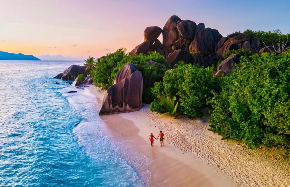 Anse Source d'Argent beach on La Digue island in the Seychelles