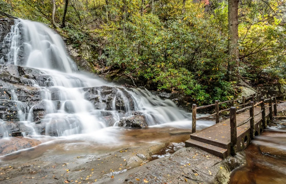 Laurel Falls at Great Smoky Mountains National Park in Tennessee