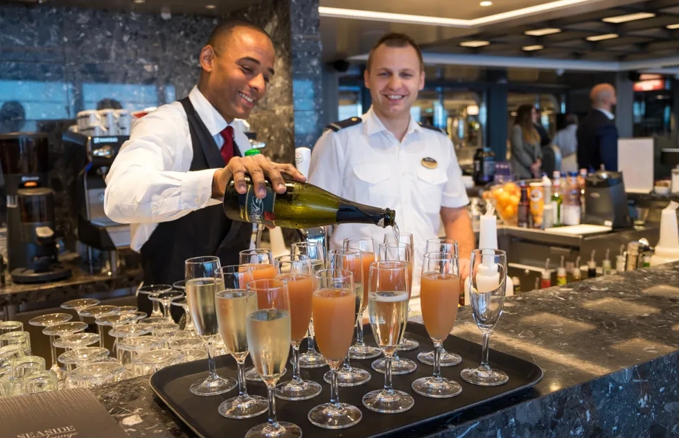 Bar aboard the MSC Seaview cruise ship