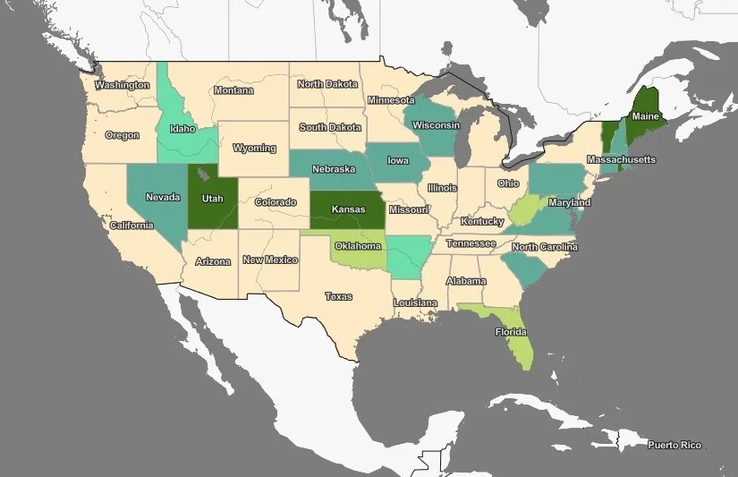 National Governor's Association Interactive Map of the United States